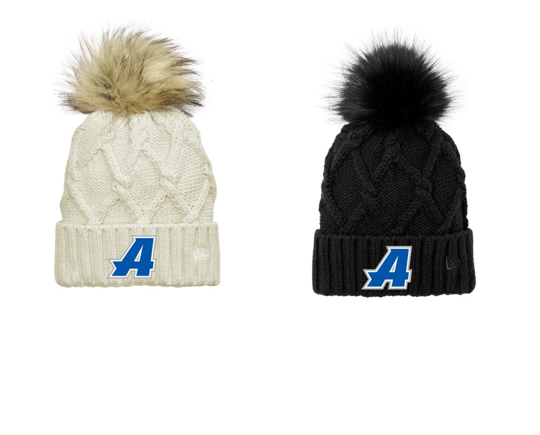 Assumption Embroidered Fur Pom Beanie