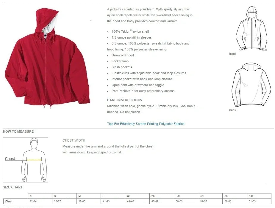 UYFH Adult Team Jacket