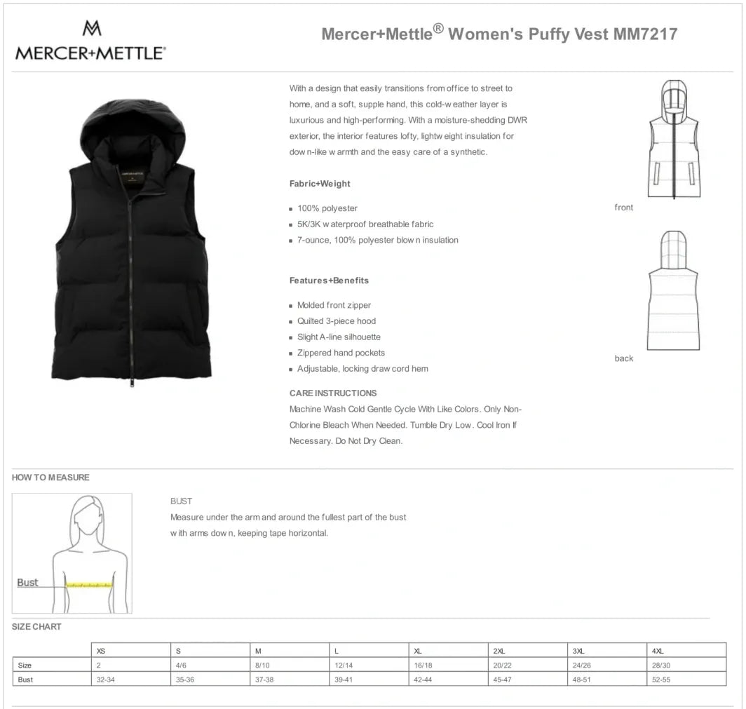 Assumption Embroidered Women's Puffy Vest