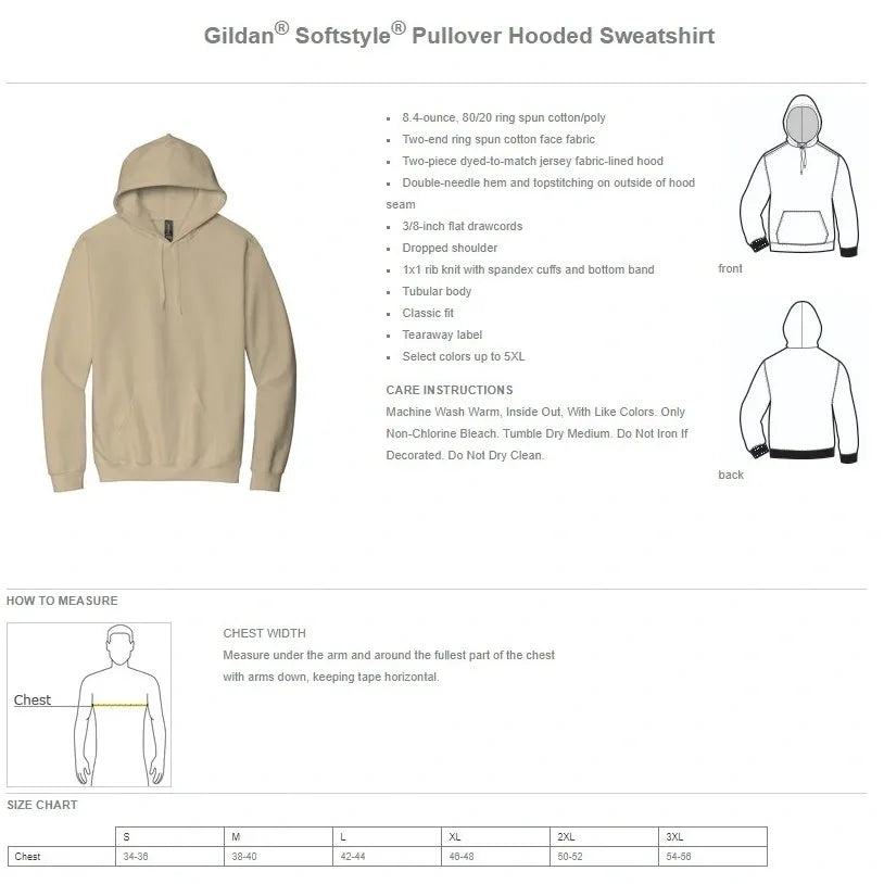Spartans Gildan Softstyle Pullover Hooded Sweatshirt