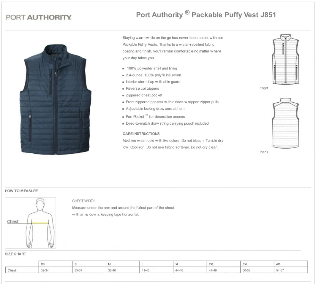 Assumption Embroidered Packable Vest