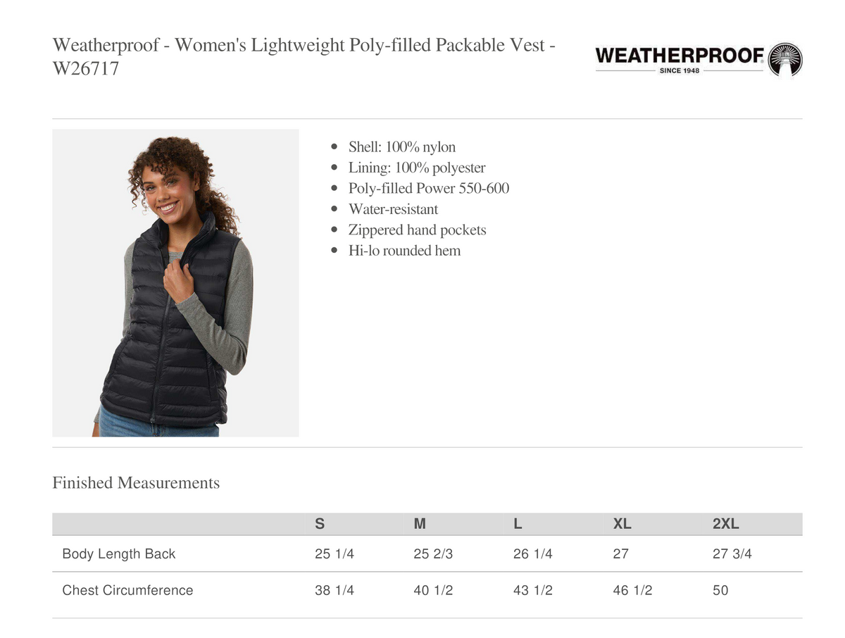 PSG Womens Embroidered Puffer Vest
